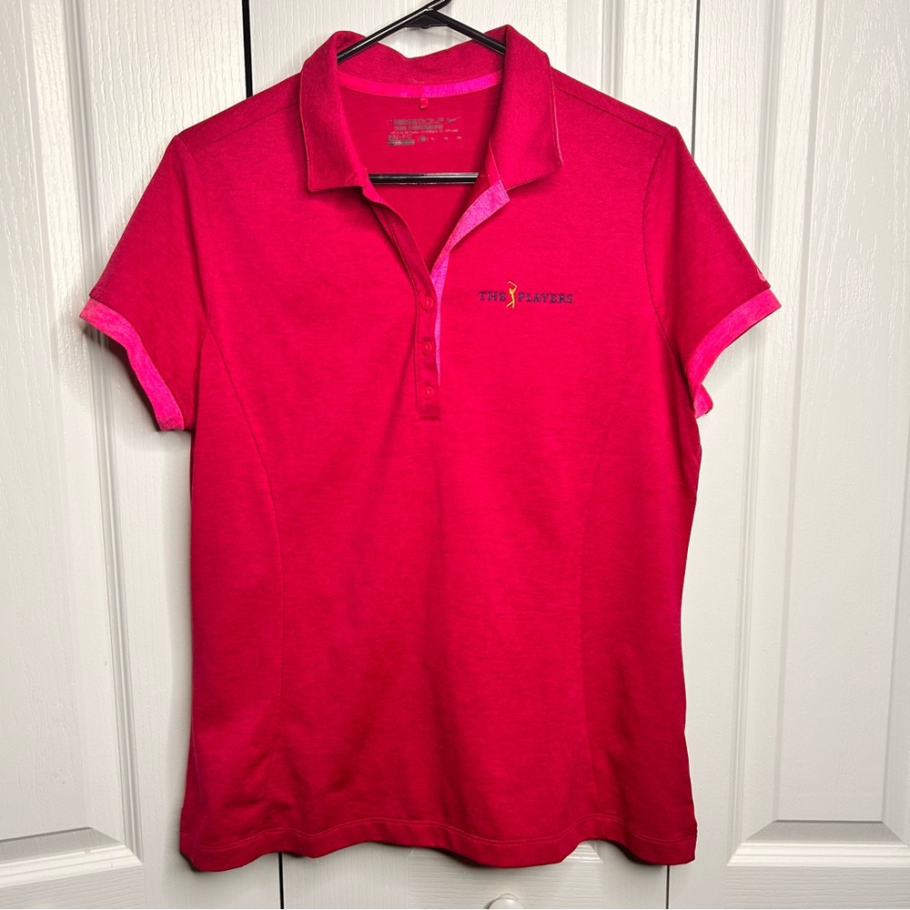 Nike Polo Shirt Women’s XL Pink The Players Championship Short Sleeve Golf